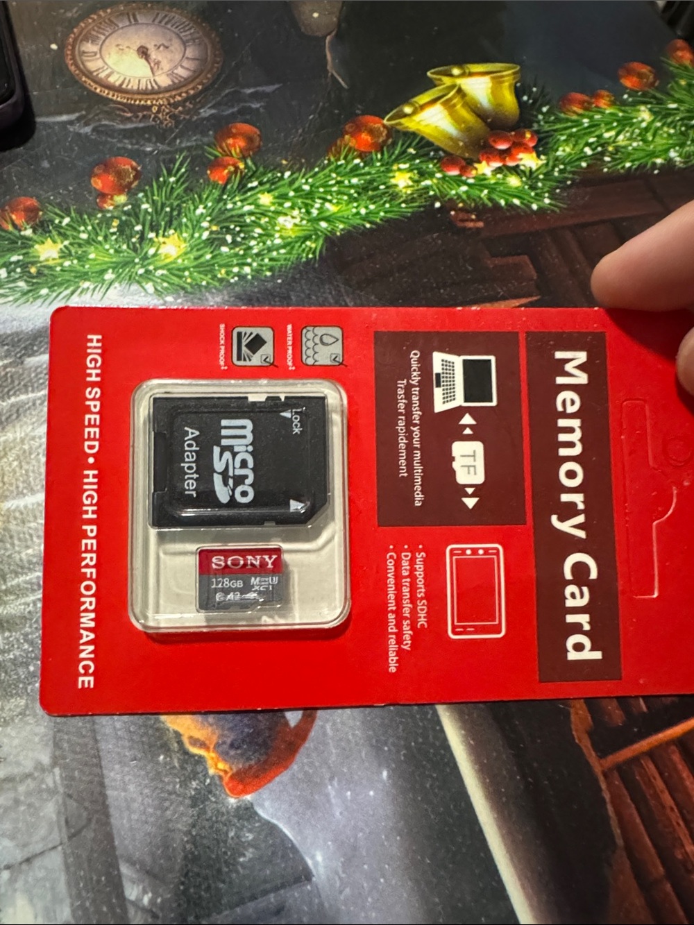 Sony 128GB microSD Card with Adapter - Red and Black Packaging